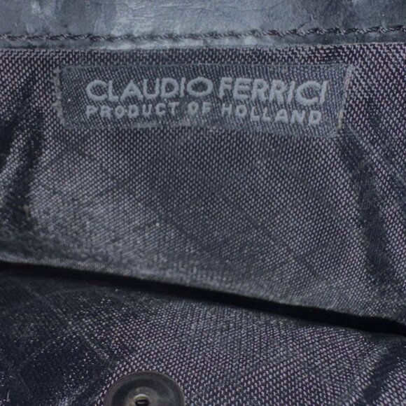 Claudio Ferrici Black Leather Wallet Extra Long Fold Out Unisex Wallet EUC - Picture 4 of 12